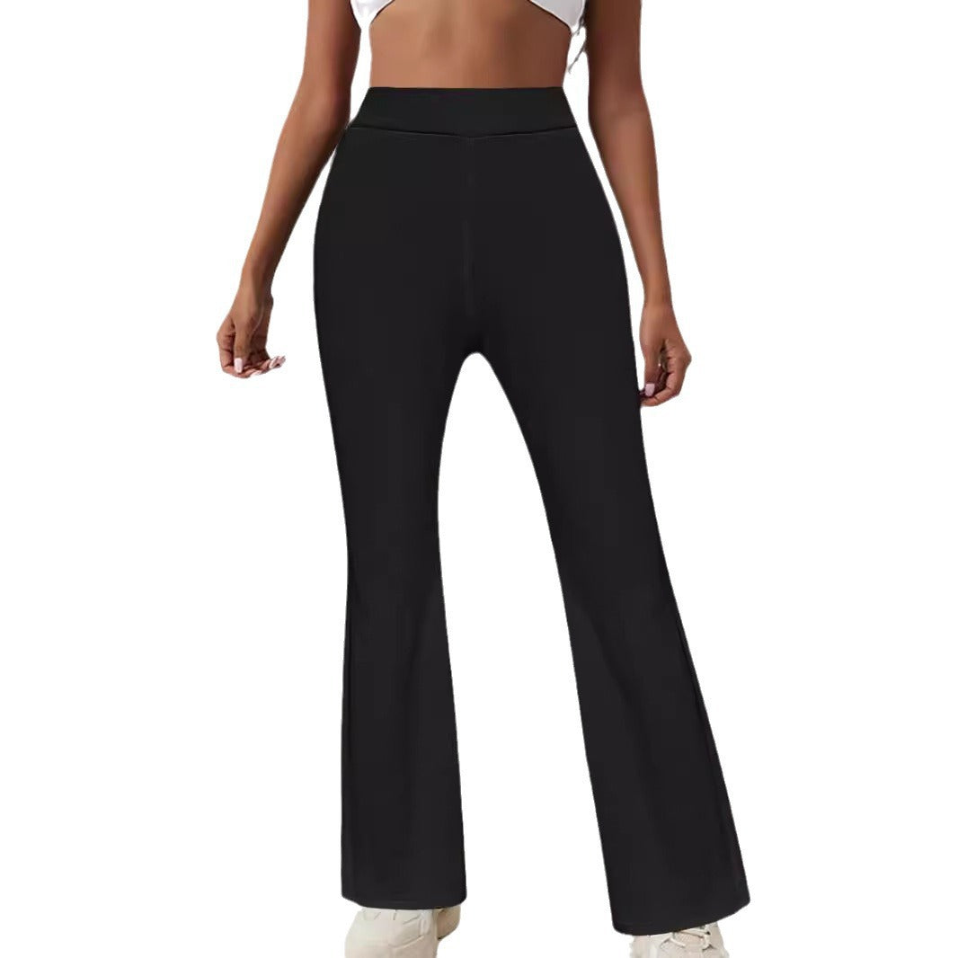 Damen-Bootcut-Hose mit hoher Taille und elastischem Bund, Größe