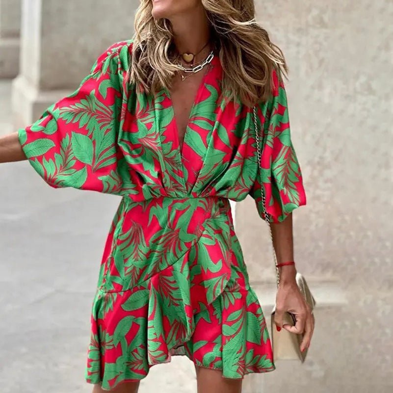 Valenzora | Elegant dress with batwing sleeves