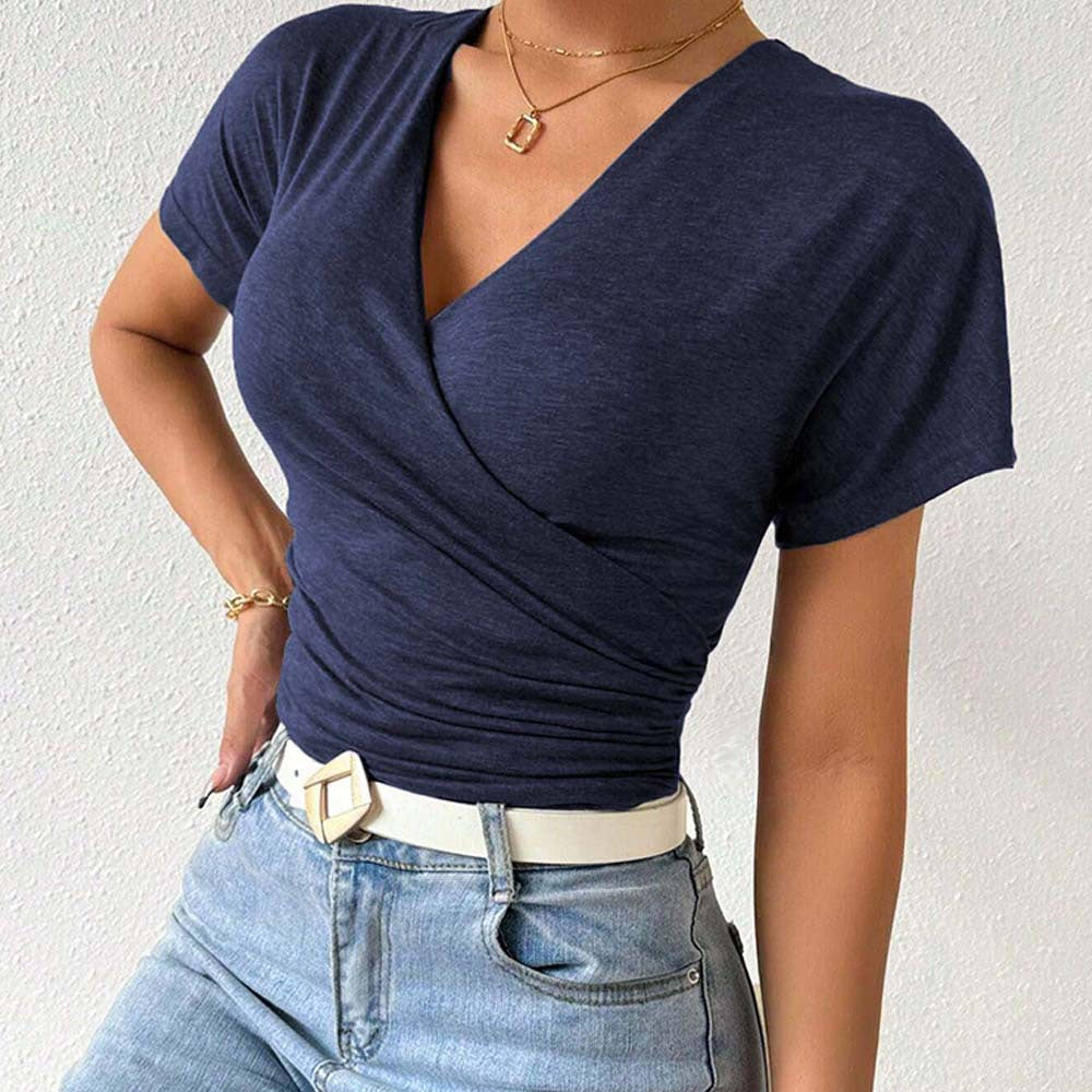 Damen-Wickeltop mit raffinierten Raffungen, Größe S