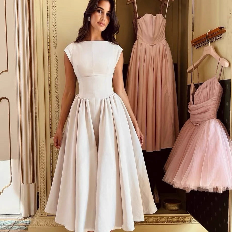 Damen A-Linien-Kleid mit elegantem Bustier-Oberteil und schwingendem Rock, Größe