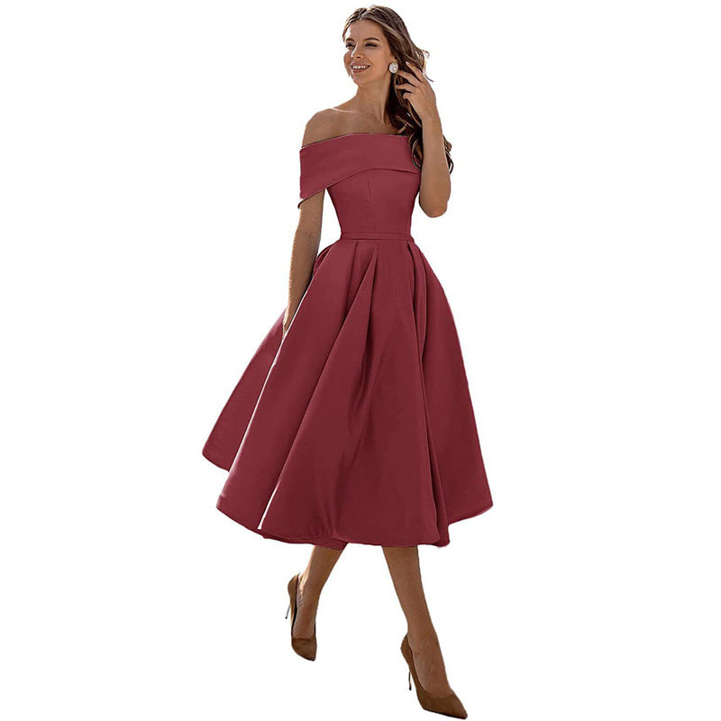 Valenzora | Casual Fashion Satin Cocktail Dress Strapless