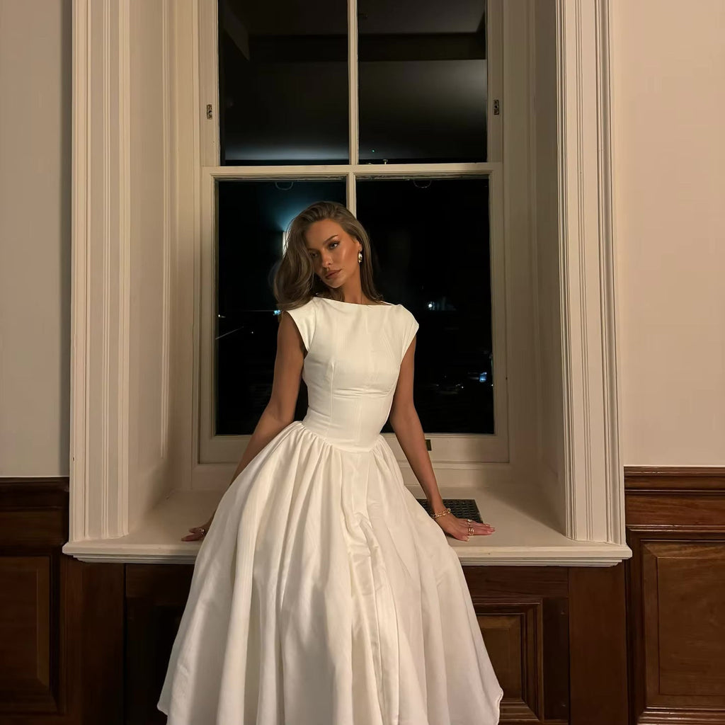 Damen A-Linien-Kleid mit elegantem Bustier-Oberteil und schwingendem Rock, Größe