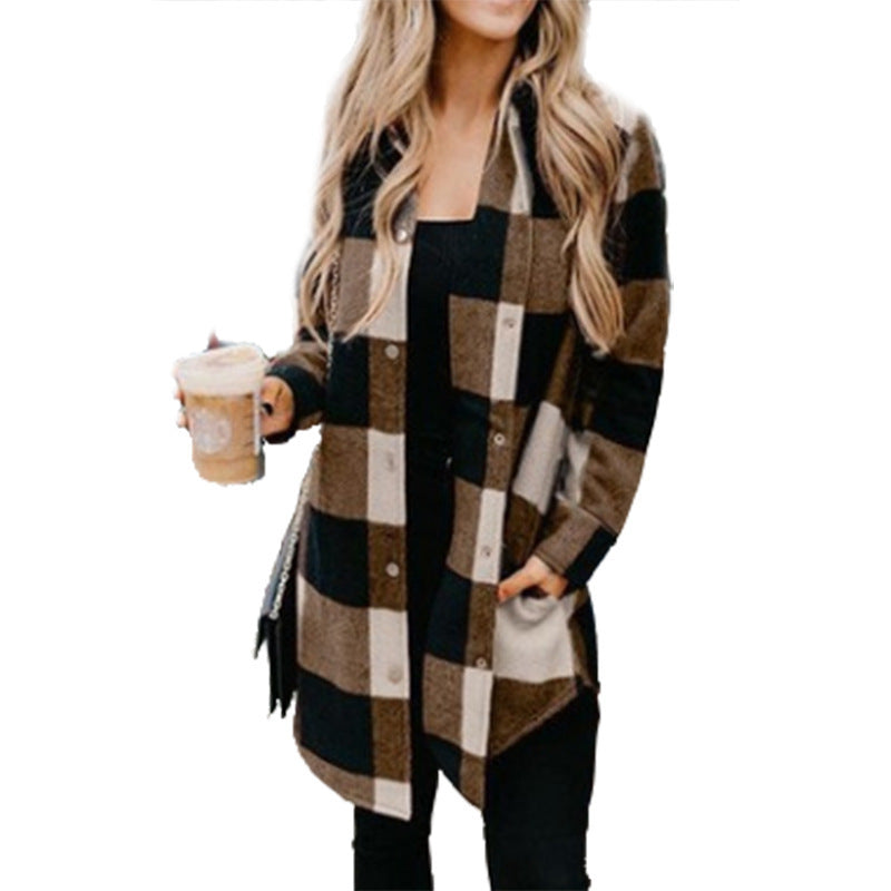 Valenzora - Women's plaid flannel jacket for rustic charm