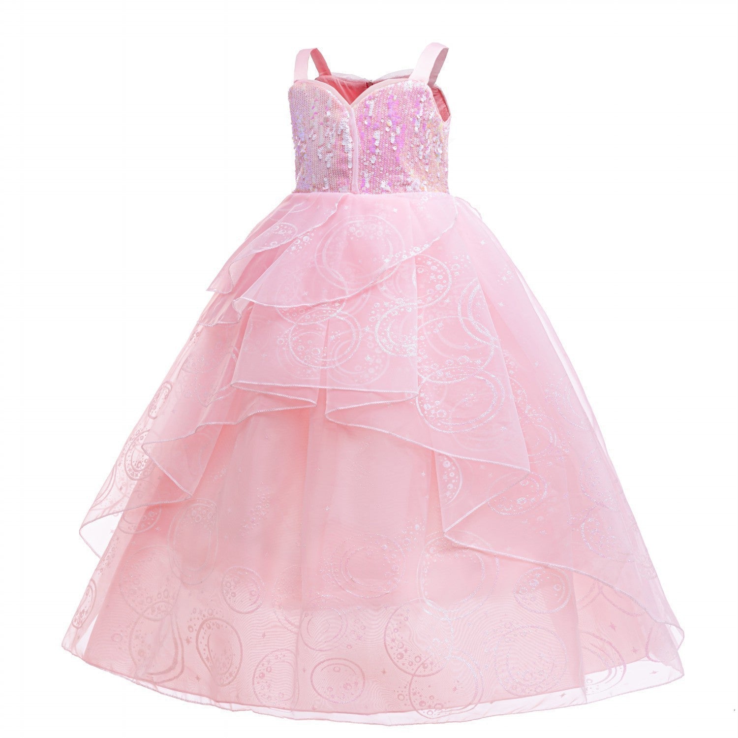 Glinda Cosplay Dress – Pink Princess Ball Gown for Girls (Wedding, Stage) Size