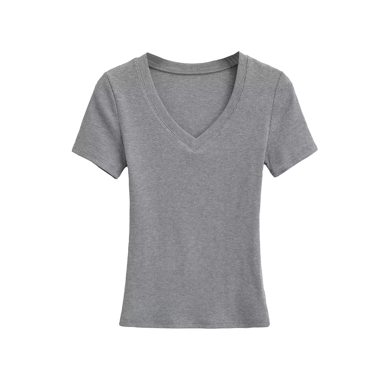Women's V-neck T-shirt made of high-quality cotton with a comfortable fit, size [size missing]