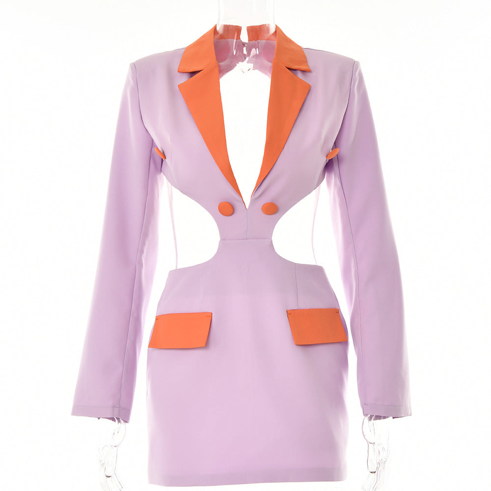 Women's blazer dress with exciting cut-out design and contrasting details, size Valenzora