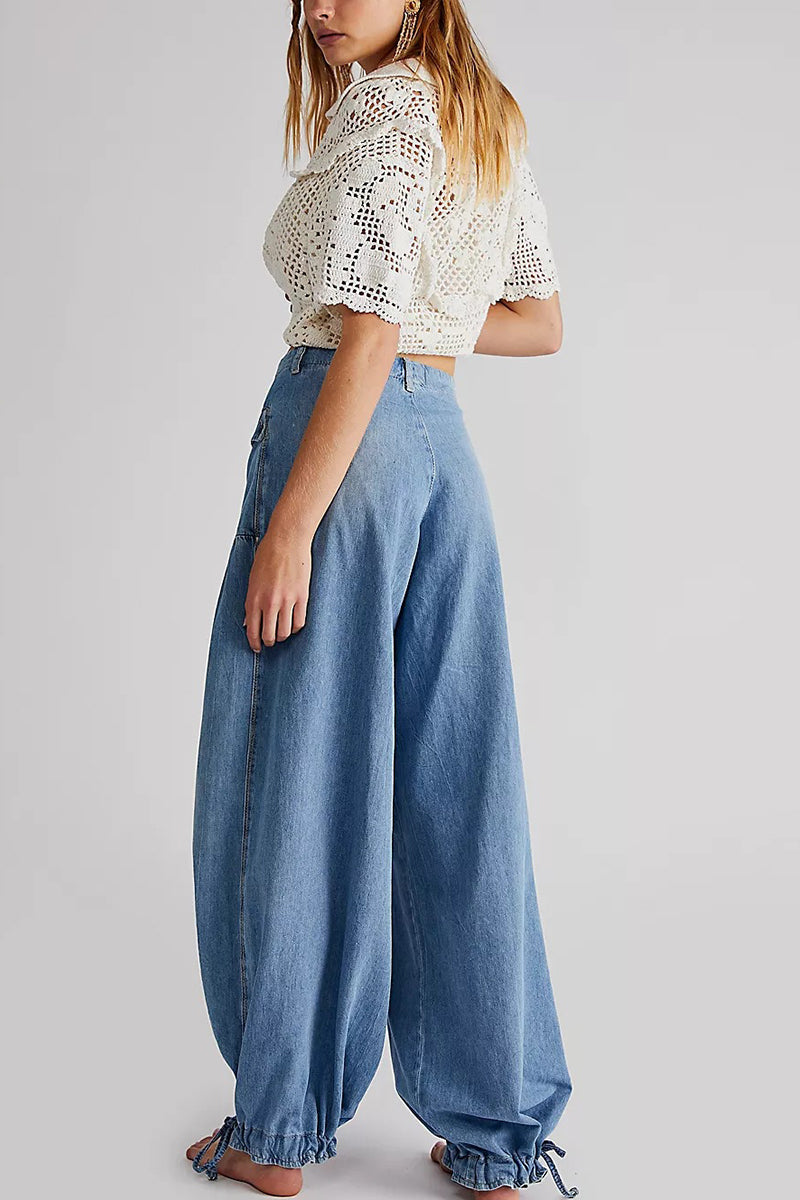 Valenzora | Pockets, lacing, balloon jeans