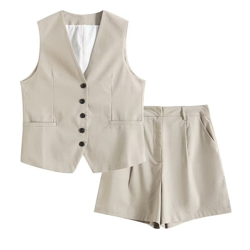 Valenzora | Lockeres Westen-Shorts-Set