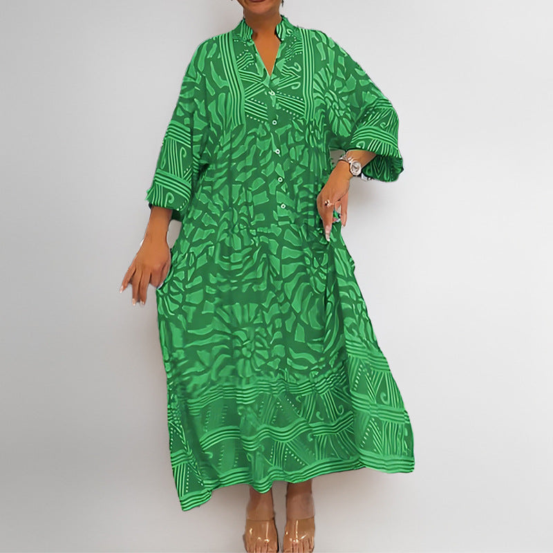 Damen Tunikakleid mit einzigartigem Grafikprint und weiten Ärmeln, Größe [Größe fehlt]