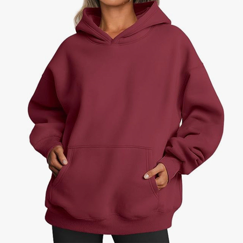 Oversized Hoodie für Damen aus weicher Baumwollmischung mit praktischen Taschen, Größe S