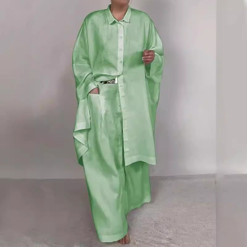 Valenzora | Solid Color Wide Leg Two-Piece Set