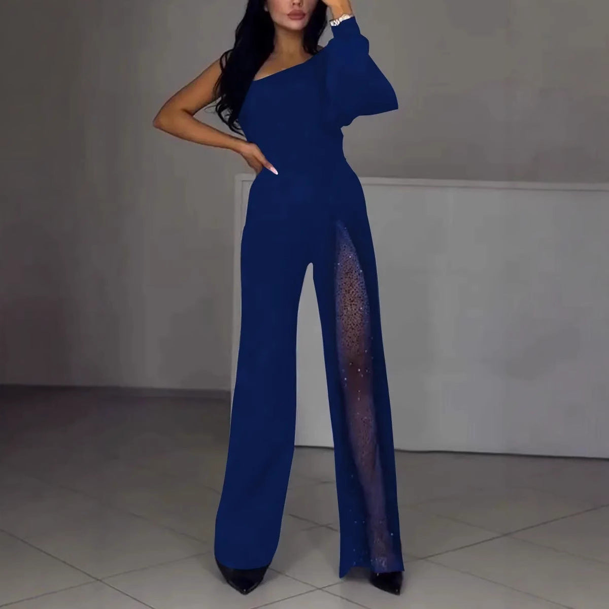 Valenzora | Sexy one-sided high-slit jumpsuit