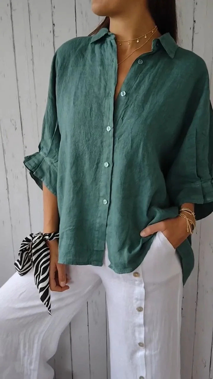 Women's Lightweight Linen Blouse, Size