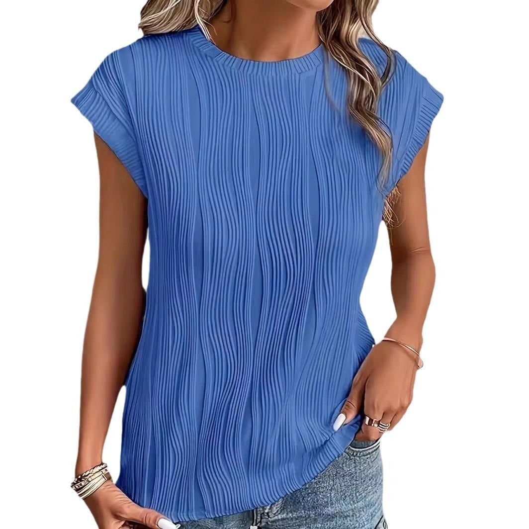 Damen lässiges Faltenhemd mit modischem Schnitt und entspanntem Look, Größe S