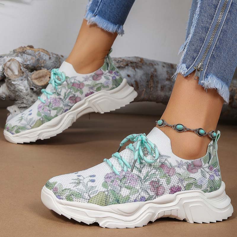 Valenzora | Casual sneakers with floral print