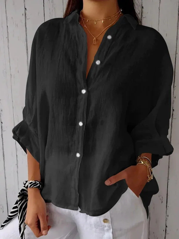 Women's Lightweight Linen Blouse, Size