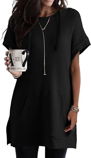 Legeres Hoodie-Kleid für Damen mit praktischer Kängurutasche und entspannter Passform, Größe S