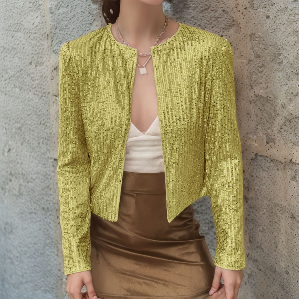 Women's sequined jacket in a modern cut, size