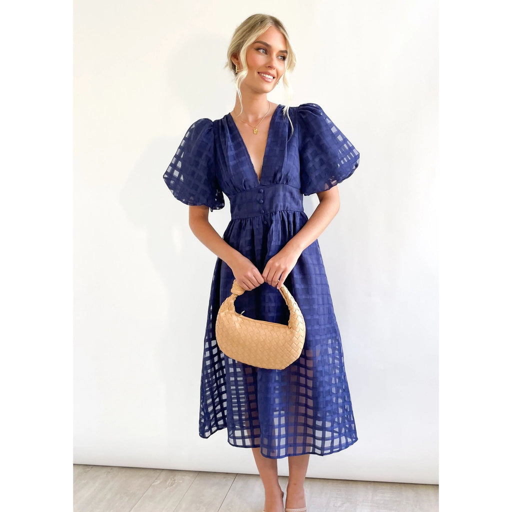 Valenzora | Midikleid mit Puffärmeln