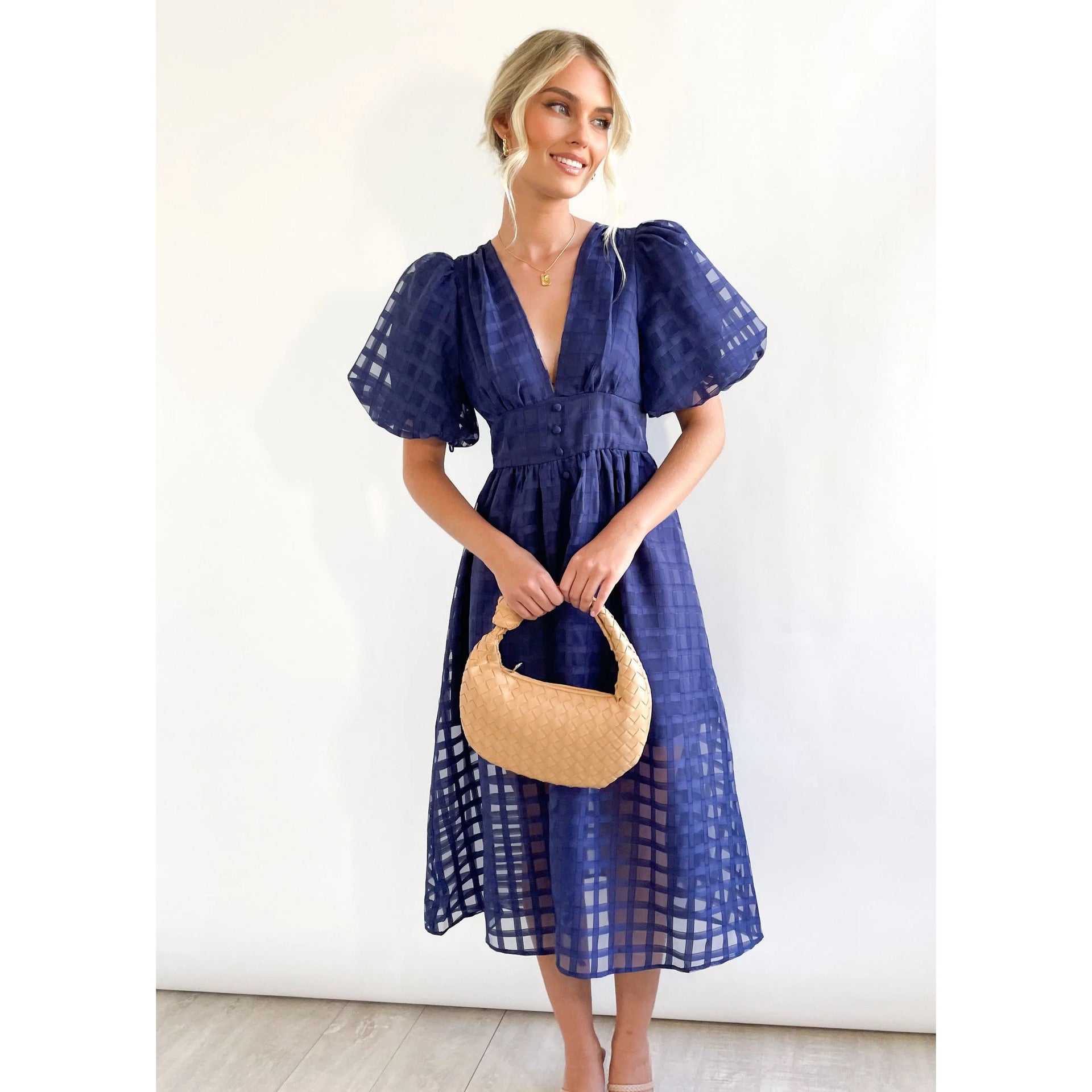 Valenzora | Midikleid mit Puffärmeln