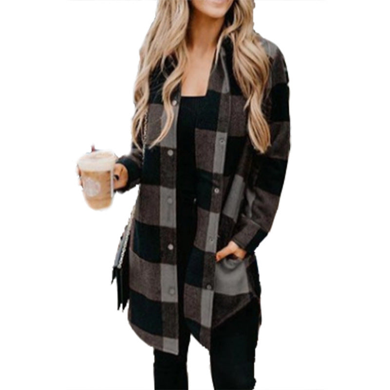 Valenzora - Women's plaid flannel jacket for rustic charm