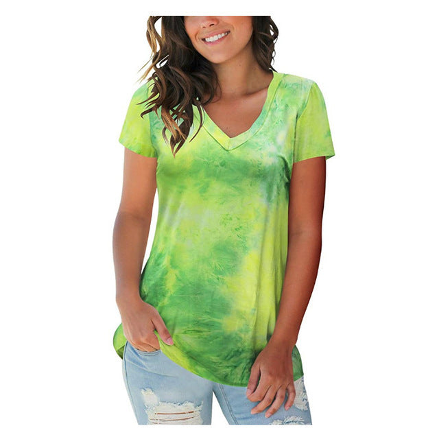 Valenzora | Batik-T-Shirt mit kurzen Ärmeln