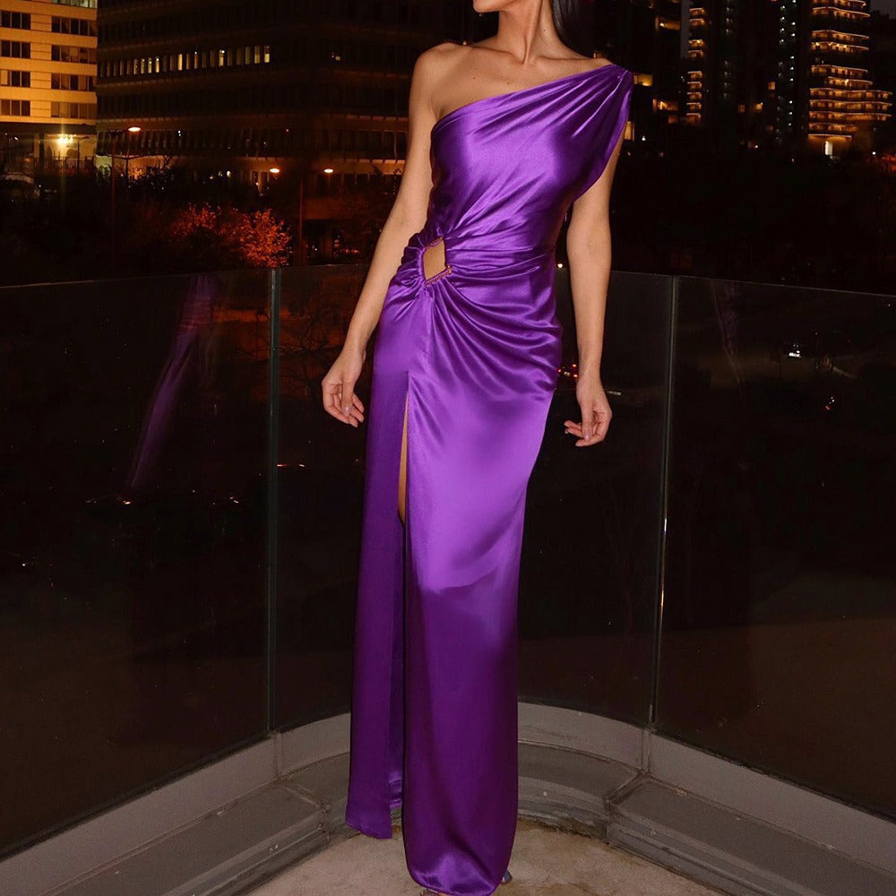 Valenzora | Asymmetrical shoulder evening dress