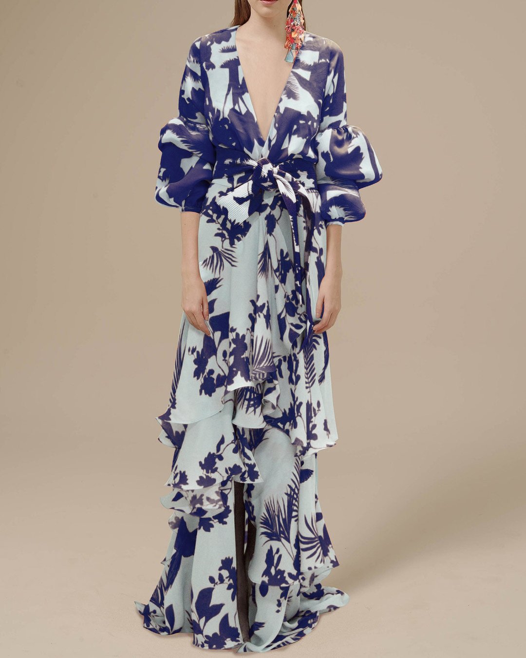 Valenzora | Printed Chiffon Party Dress