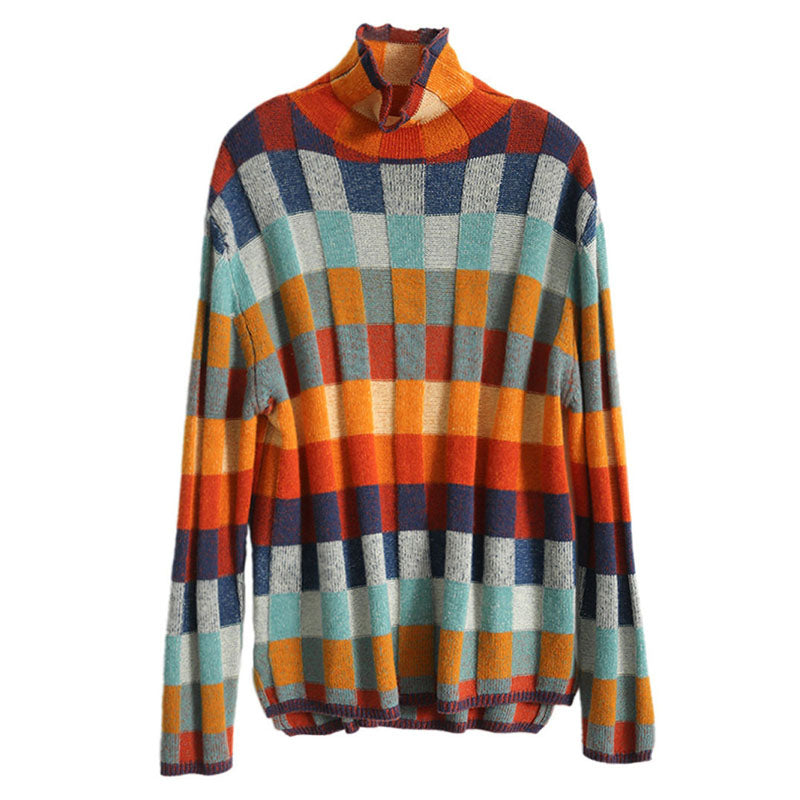 Valenzora | Bunter karierter Strickpullover