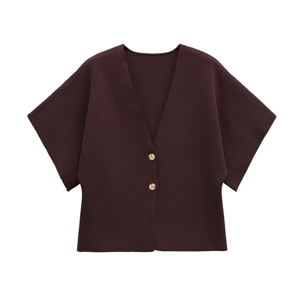 Damen-Leichtstrickjacke mit elegantem V-Ausschnitt und luxuriösen Knopfdetails, Größe S
