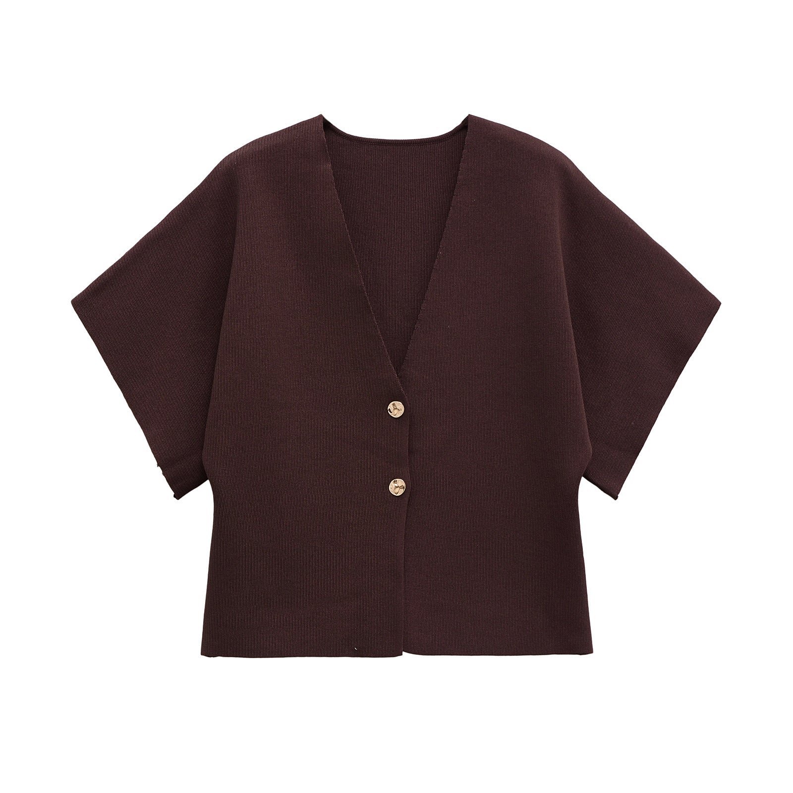 Damen-Leichtstrickjacke mit elegantem V-Ausschnitt und luxuriösen Knopfdetails, Größe S