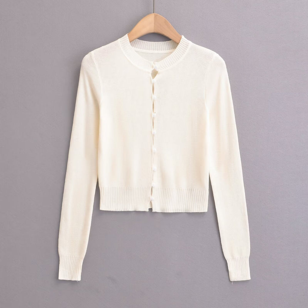 Damen-Cardigan mit modischem Rundhalsausschnitt und eleganter Knopfleiste, Größe S
