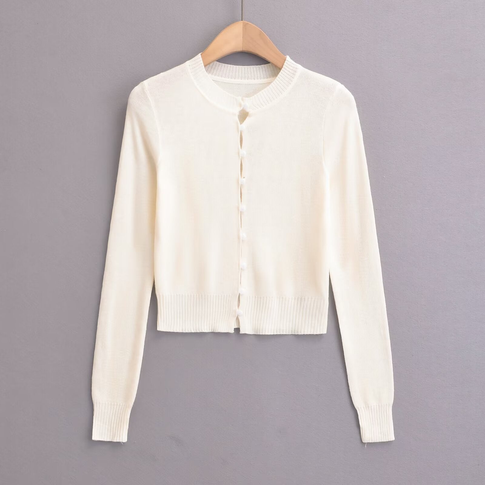 Damen-Cardigan mit modischem Rundhalsausschnitt und eleganter Knopfleiste, Größe S