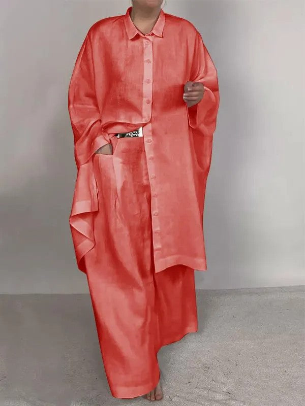 Valenzora | Solid Color Wide Leg Two-Piece Set