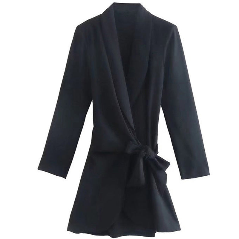 Eleganter Wickelblazer für Damen mit modischem Schnitt und verstellbarem Gürtel, Größe S