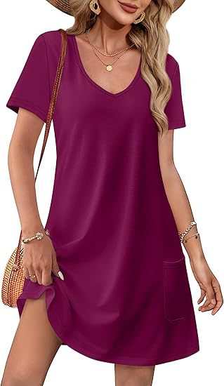 Damen Kurzarm Freizeitkleid Größe