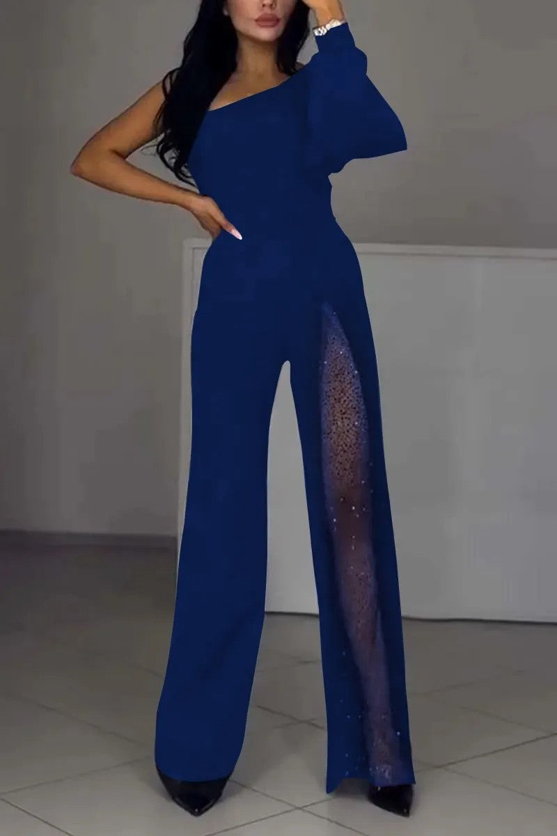 Valenzora | Sexy one-sided high-slit jumpsuit