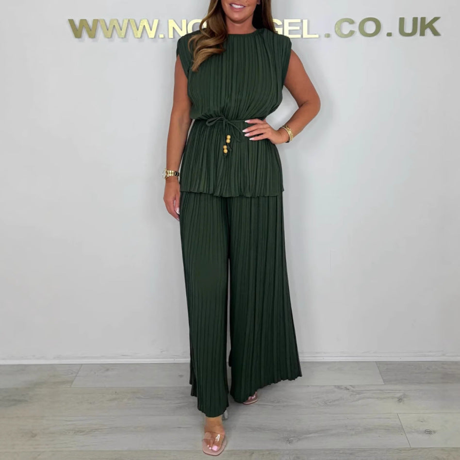 Valenzora | Elegant Pleated One-Piece Jumpsuit