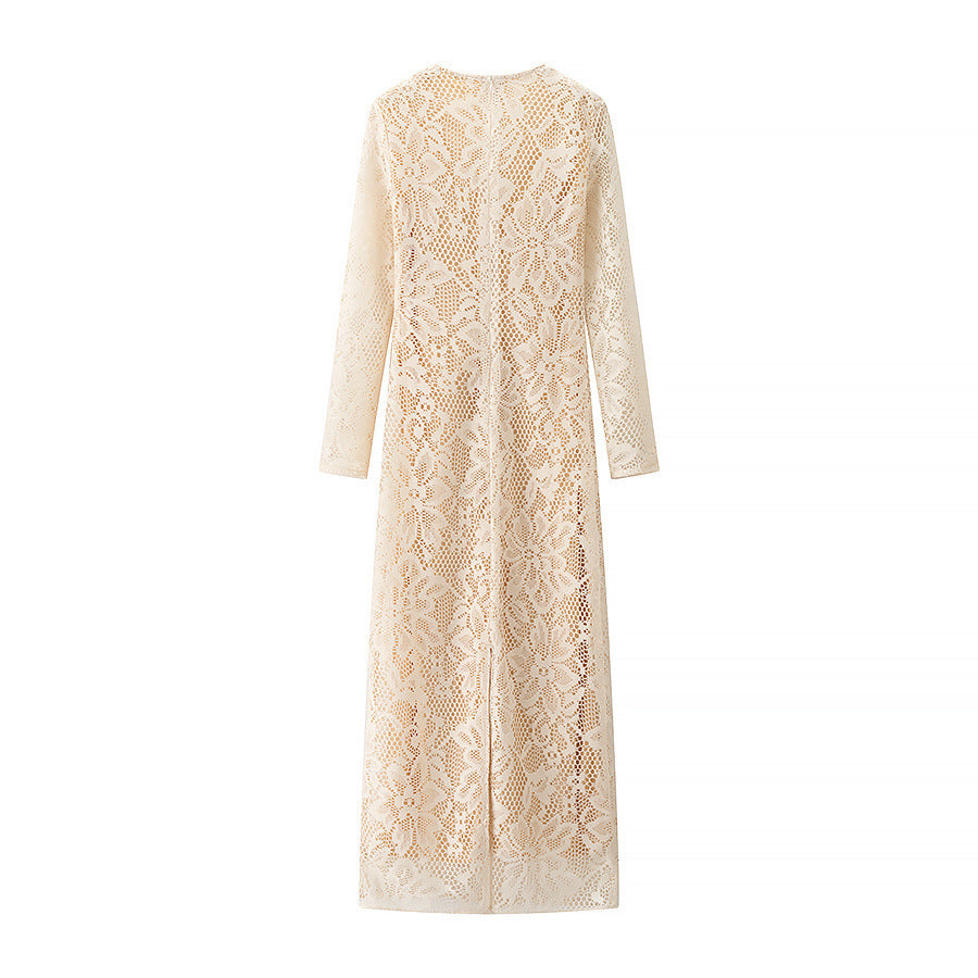 Valenzora | Lace Dress Long Elegant Bodycon Deep V-neck Slim waist Long sleeves