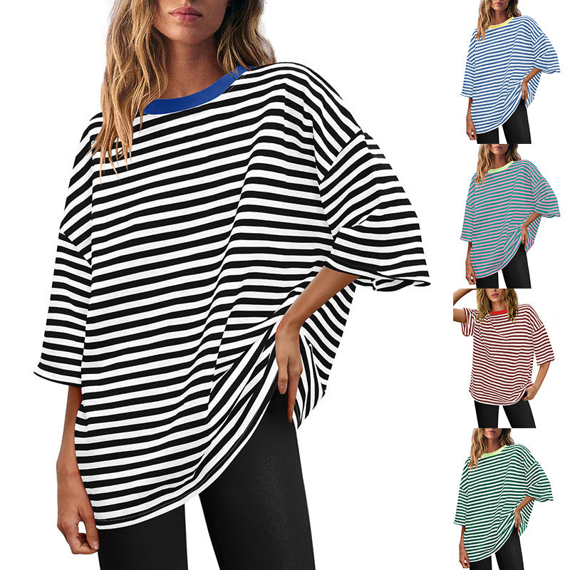 Women's Plus Size Striped T-Shirt Size