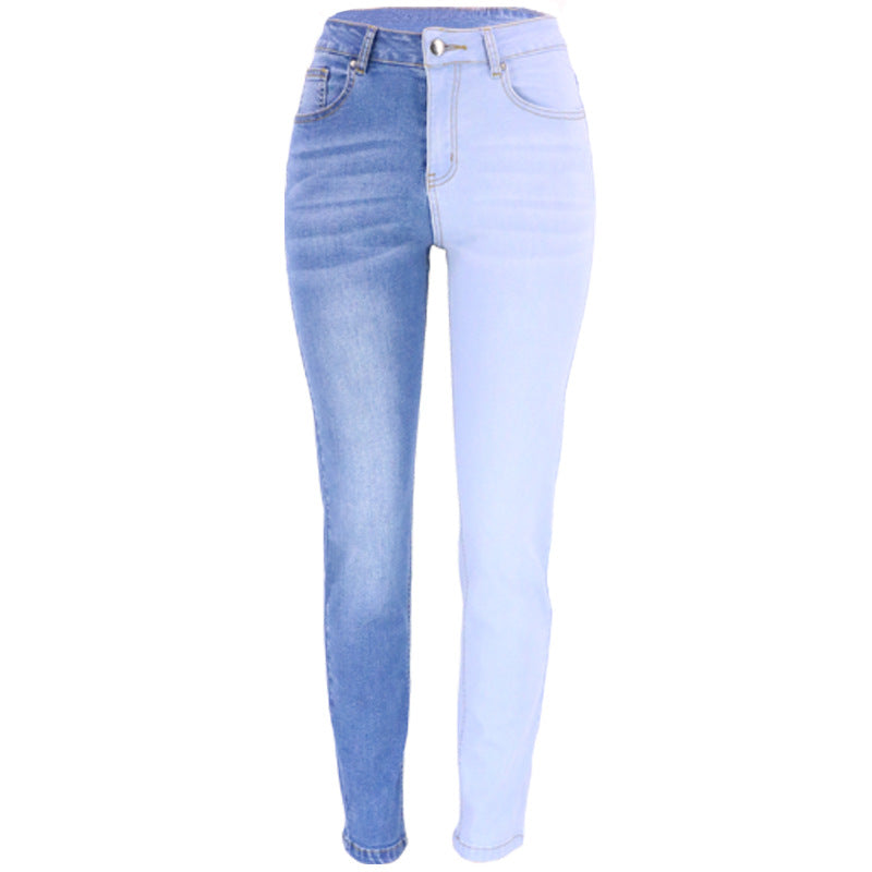 Valenzora | Zweifarbige, symmetrische Color-Blocked-Jeans für Damen