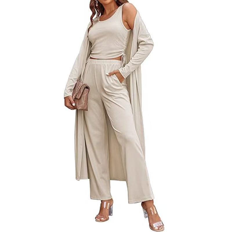 Valenzora | Knitted vest with pockets, three-piece set