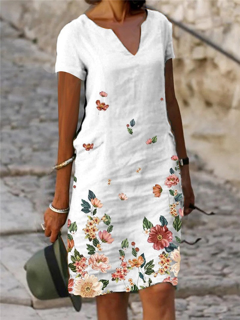 Valenzora | Chic country style mini dress with flowers