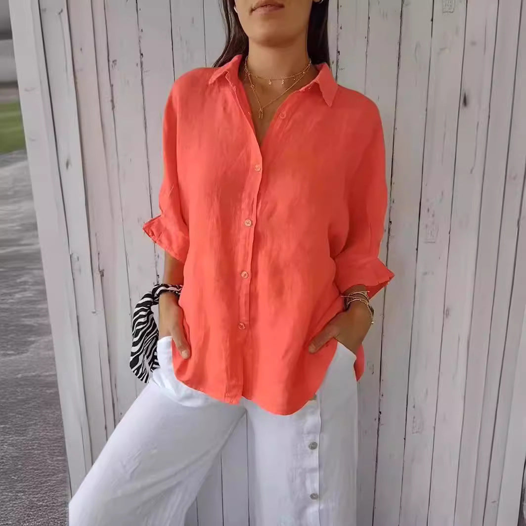 Women's Lightweight Linen Blouse, Size