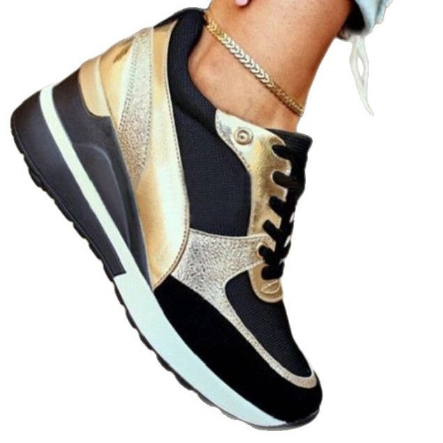 Modische Damen-Sneaker mit elegantem Metallic-Detail und sportlicher Sohle, Größe Valenzora