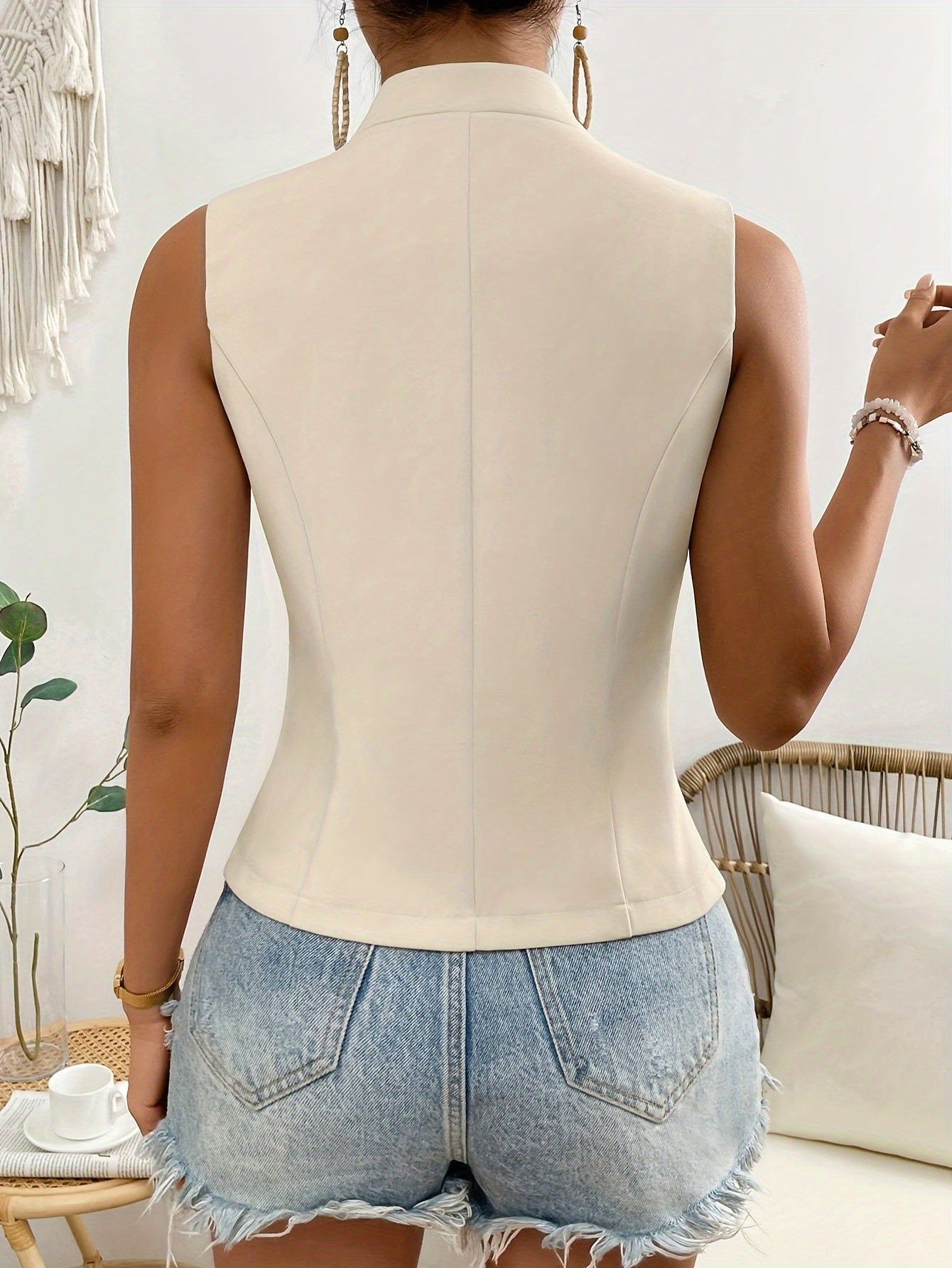 Valenzora | Ärmelloses Blazer-Top mit Knöpfen für Damen