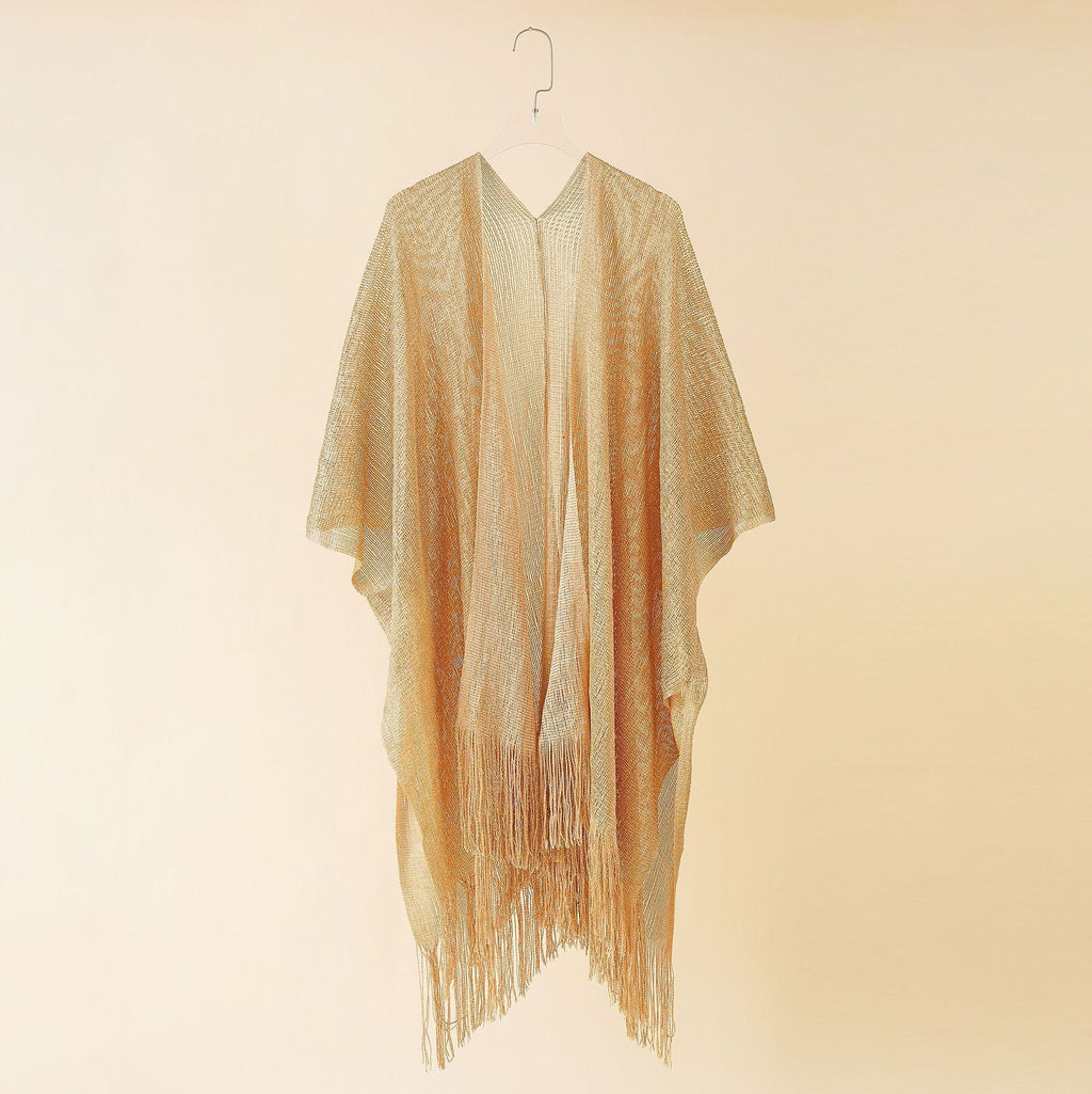 Women's fringed kimono in a transparent, airy fabric, size Valenzora