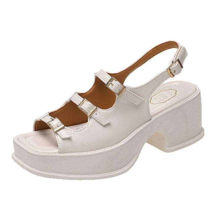 Women's platform sandals with adjustable straps and fashionable block heel, size Valenzora