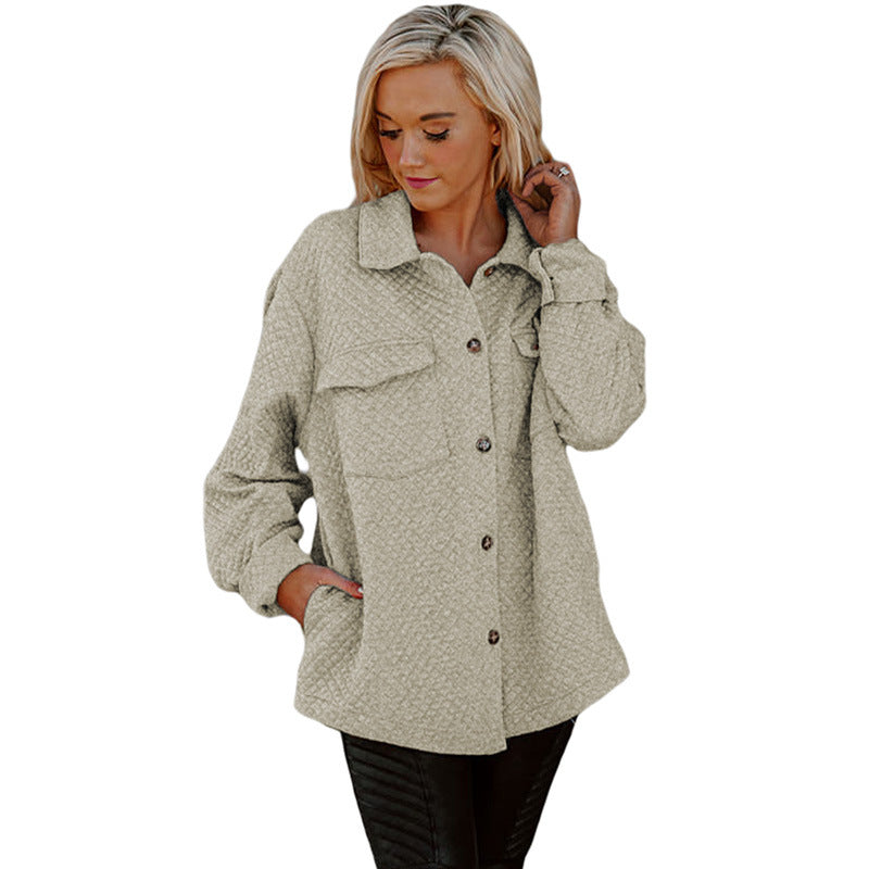 Women's casual jacket with structured design and practical pockets, size S