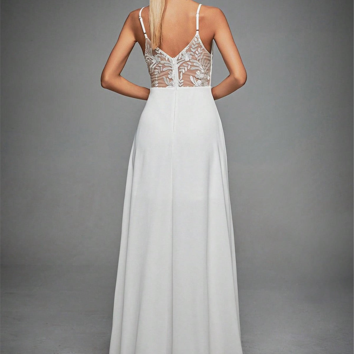 Valenzora | V-neck strapless evening dress lace backless large swing dance dress party dress bridesmaid dress